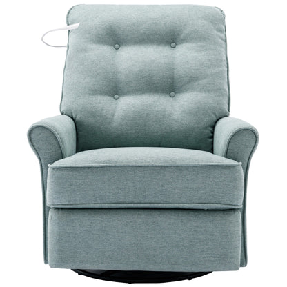 Fauteuil inclinable pivotant à 270° avec ports USB, lampe tactile, poche de rangement latérale et base à bascule