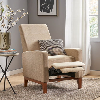 Canapé inclinable classique en bois de 27 po, fauteuil club manuel, rembourré, meuble de salon