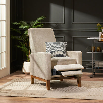 Canapé inclinable classique en bois de 27 po, fauteuil club manuel, rembourré, meuble de salon