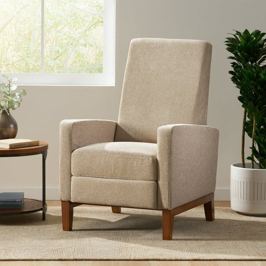 Canapé inclinable classique en bois de 27 po, fauteuil club manuel, rembourré, meuble de salon