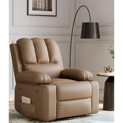 Fauteuils inclinables pivotants surdimensionnés de 27 pouces à 360° avec chauffage et massage
