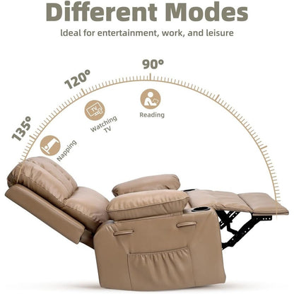 Fauteuils inclinables pivotants surdimensionnés de 27 pouces à 360° avec chauffage et massage