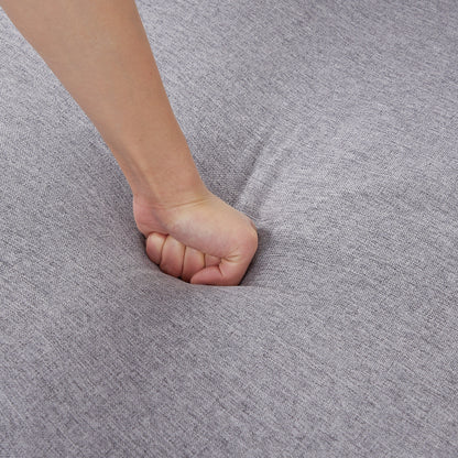 Canapé-lit en tissu réglable en forme de L de 28,35 pouces avec lit gigogne, méridienne et poches pour accoudoirs