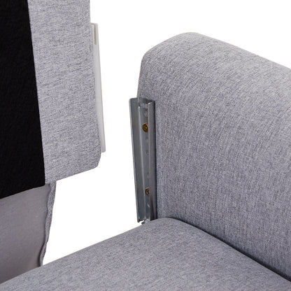 Canapé-lit réglable en forme de L en tissu de 28,35 pouces avec méridienne et poches pour accoudoirs