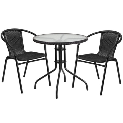 Ensemble table et chaises d'extérieur 3 pièces - 28,75 L x 28,75 P x 28 H