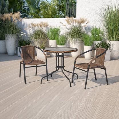 Ensemble table et chaises d'extérieur 3 pièces - 28,75 L x 28,75 P x 28 H