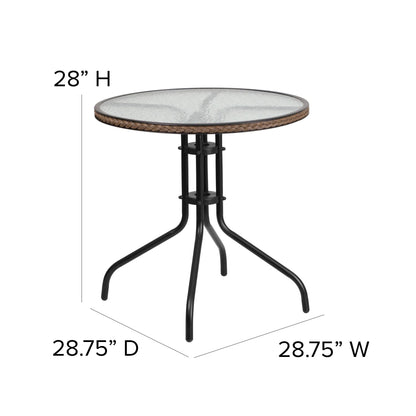 Ensemble table et chaises d'extérieur 3 pièces - 28,75 L x 28,75 P x 28 H