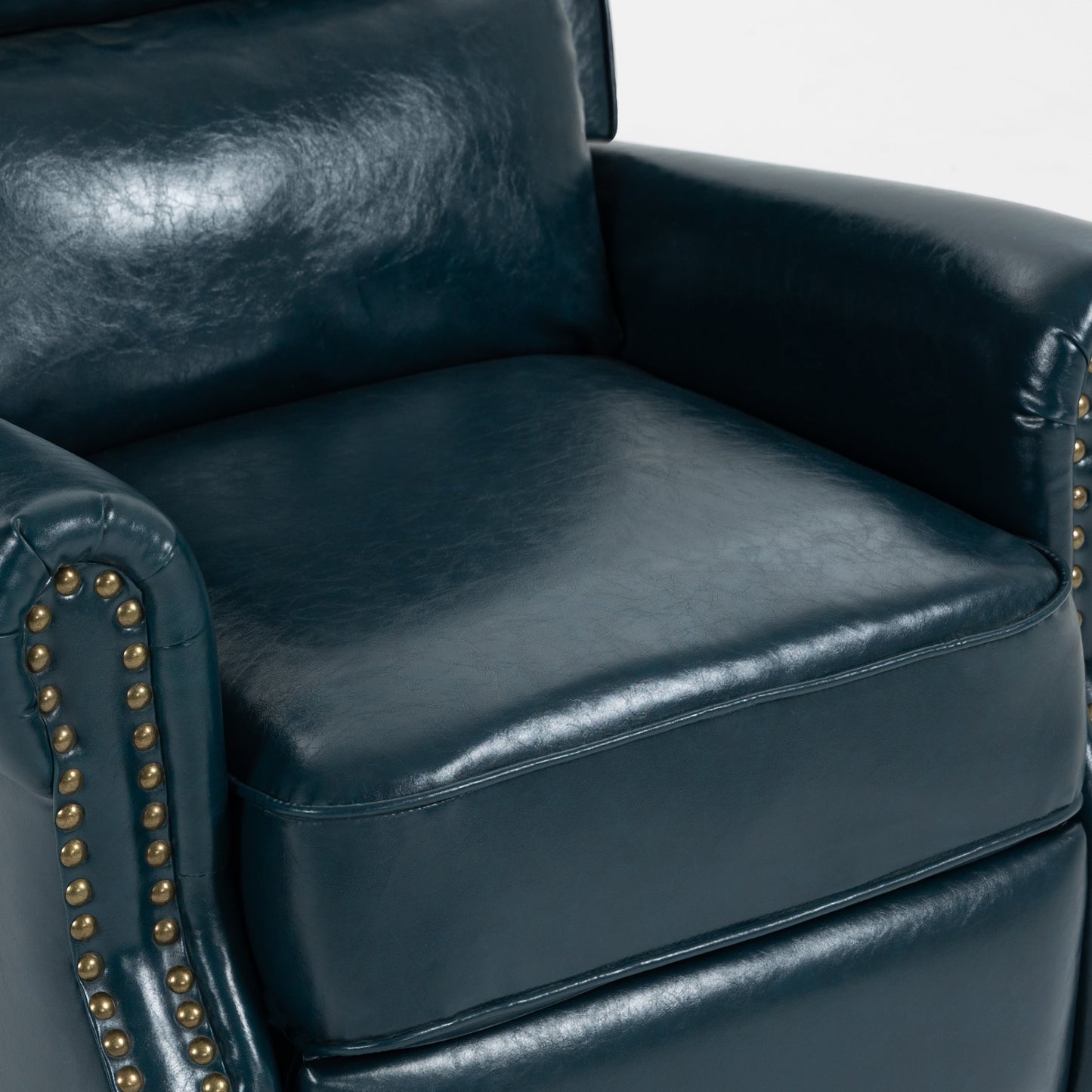 Ensemble de 2 fauteuils inclinables manuels avec garniture cloutée