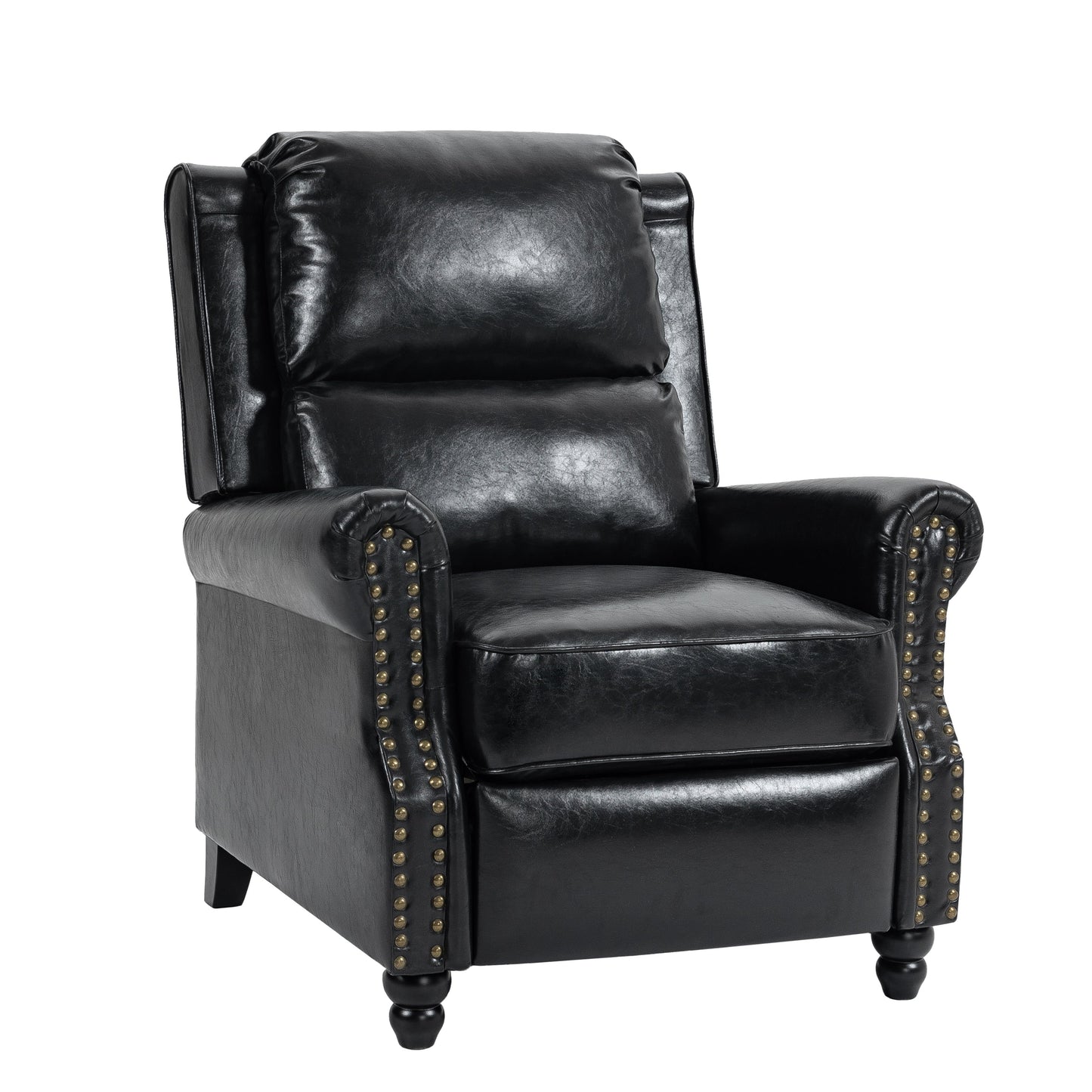 Ensemble de 2 fauteuils inclinables manuels avec garniture cloutée