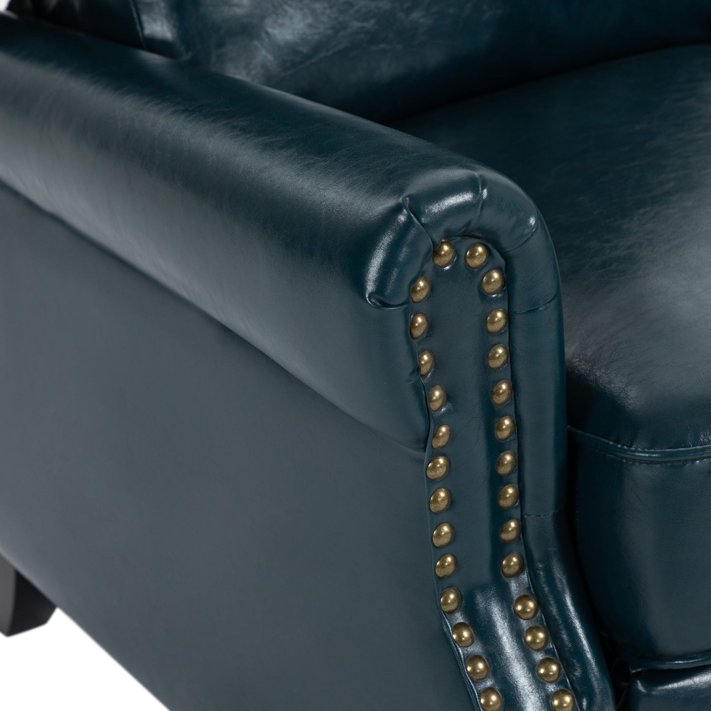 Ensemble de 2 fauteuils inclinables manuels avec garniture cloutée