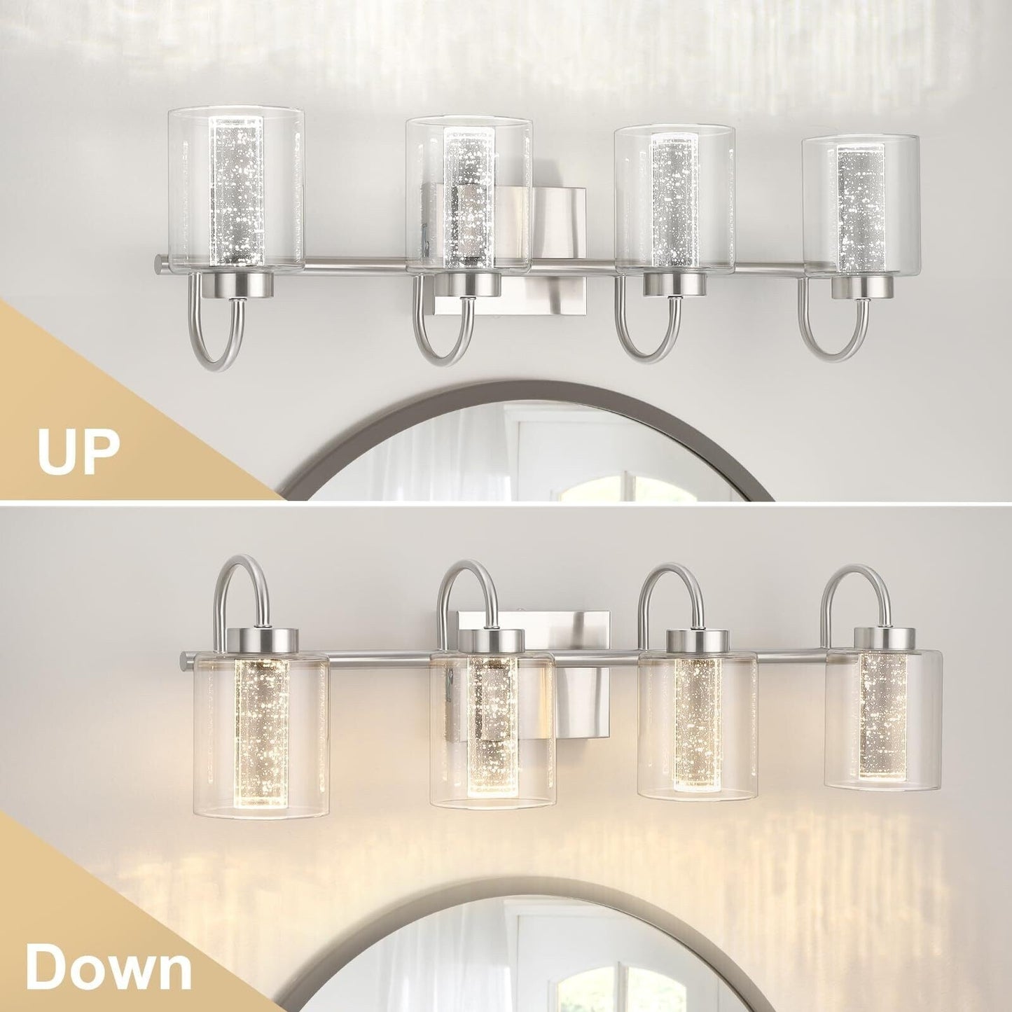 Luminaires de salle de bain 3/4/5/6 lumières en nickel brossé