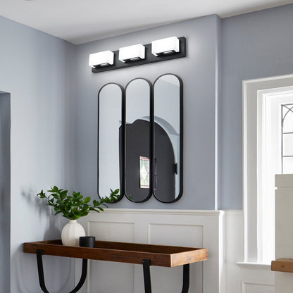 Applique murale LED moderne à intensité variable, 3, 4 ou 5 lampes, noir mat, pour salle de bain