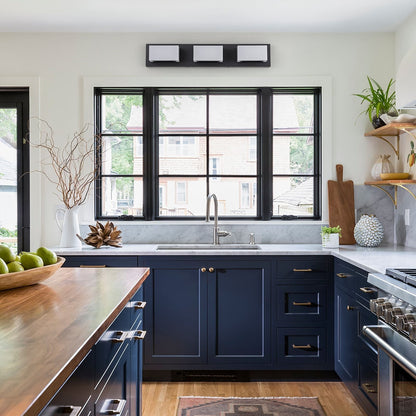 Applique murale LED moderne à intensité variable, 3, 4 ou 5 lampes, noir mat, pour salle de bain