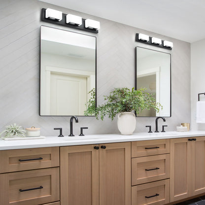 Applique murale LED moderne à intensité variable, 3, 4 ou 5 lampes, noir mat, pour salle de bain