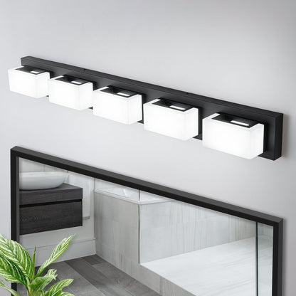 Applique murale LED moderne à intensité variable, 3, 4 ou 5 lampes, noir mat, pour salle de bain