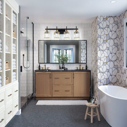 Luminaires de salle de bain modernes à 3, 4 ou 5 lumières en cristal à intensité variable, pour miroir