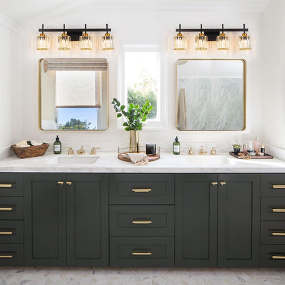 Luminaires de salle de bain modernes à 3, 4 ou 5 lumières en cristal à intensité variable, pour miroir