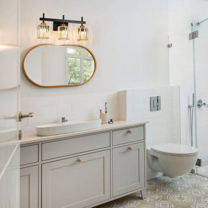 Luminaires de salle de bain modernes à 3, 4 ou 5 lumières en cristal à intensité variable, pour miroir