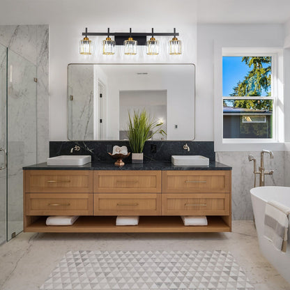 Luminaires de salle de bain modernes à 3, 4 ou 5 lumières en cristal à intensité variable, pour miroir