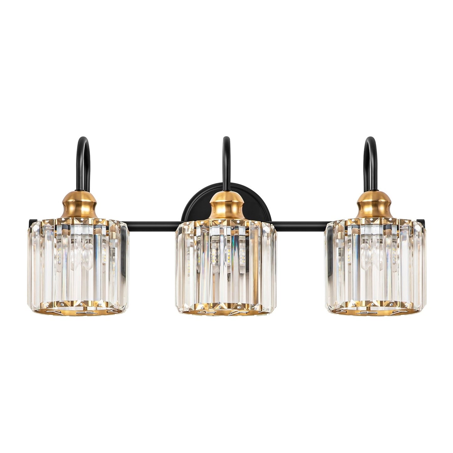 Applique murale de salle de bain moderne et glamour à 3/4 lumières, en cristal, à intensité variable, au-dessus du miroir