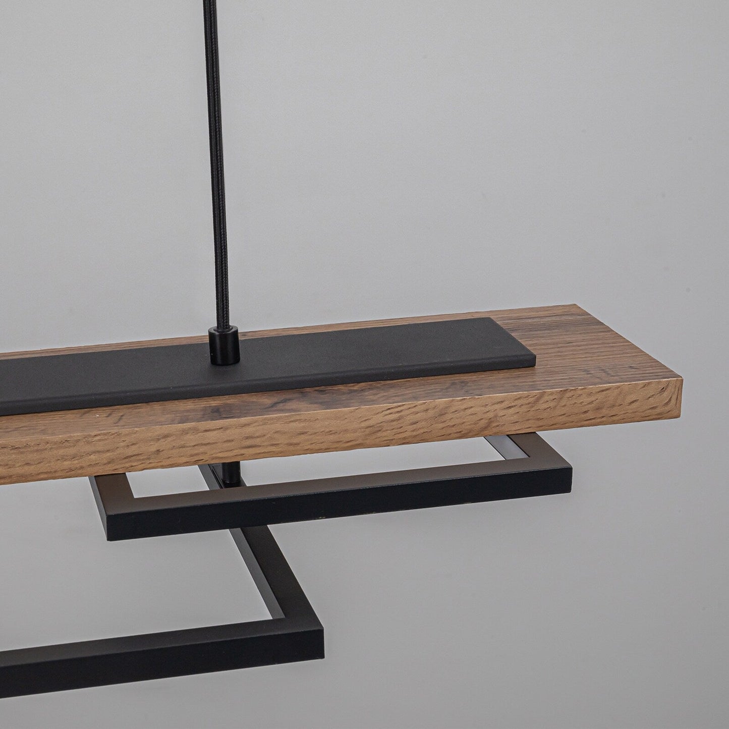 Lustre linéaire en bois à 3 ou 5 lumières LED intégrées pour îlot de cuisine