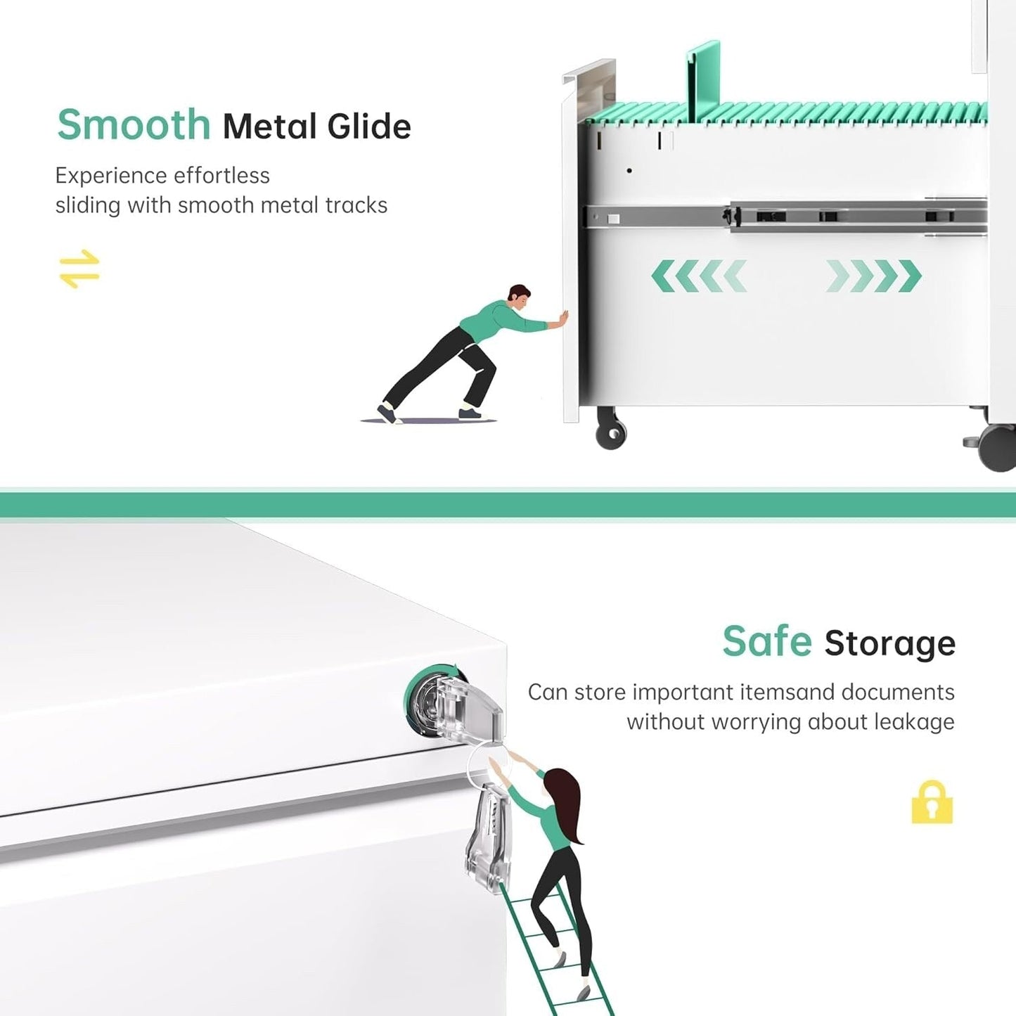 Classeur métallique verrouillable à 3 tiroirs pour bureau à domicile, armoire roulante entièrement assemblée
