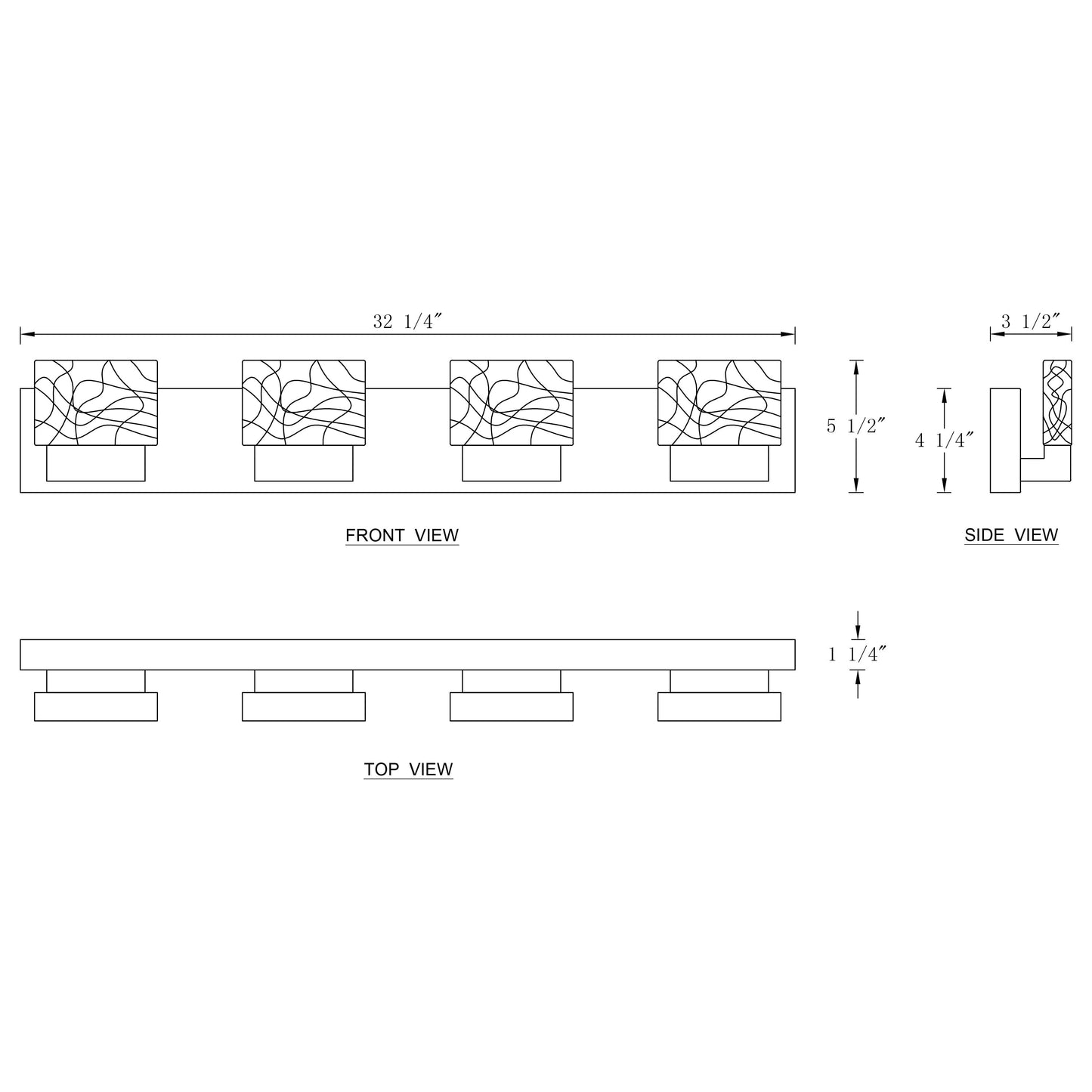 Applique murale à LED intégrée C Cattleya en acier inoxydable 3000 K avec abat-jour en verre artistique - Chrome