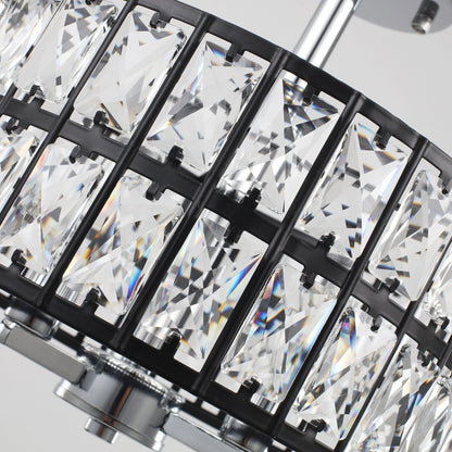 Plafonnier semi-encastré à 3 lumières en cristal pour salon et couloir