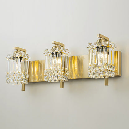 Applique murale en cristal à 3 lumières pour salle de bain, style glamour et moderne, pour miroir