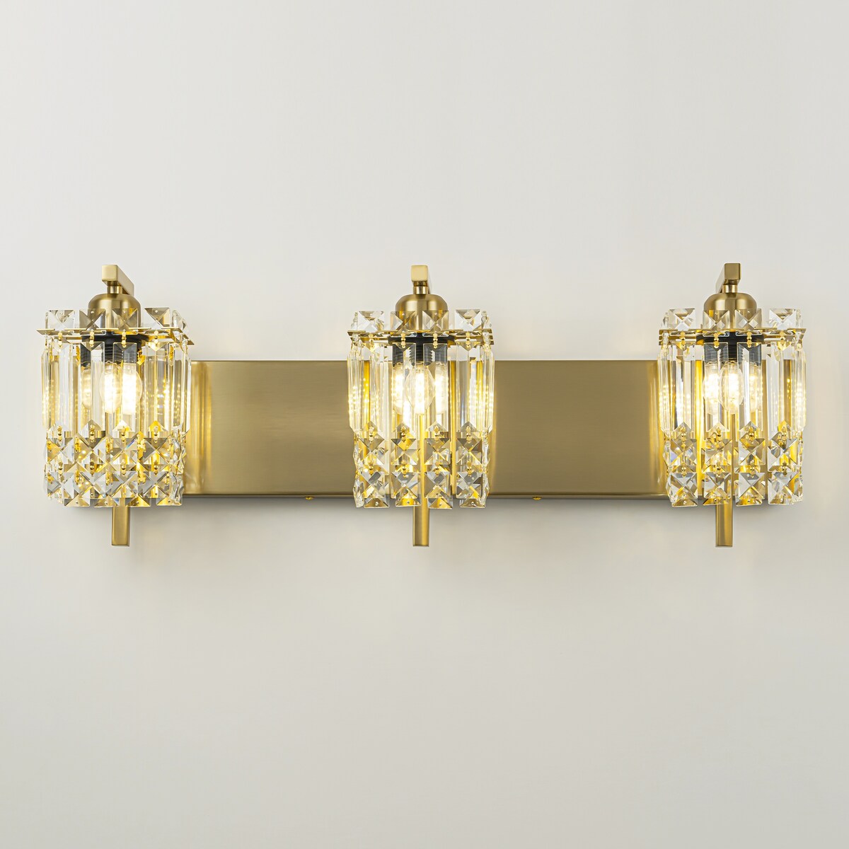 Applique murale en cristal à 3 lumières pour salle de bain, style glamour et moderne, pour miroir