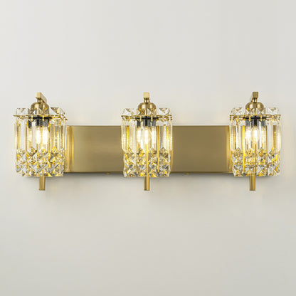 Applique murale en cristal à 3 lumières pour salle de bain, style glamour et moderne, pour miroir