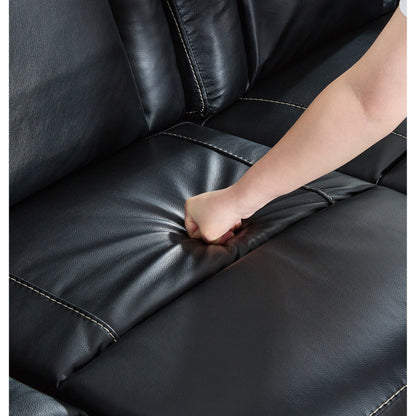 Ensemble de salon 3 pièces en cuir reconstitué avec canapé inclinable, causeuse et fauteuil