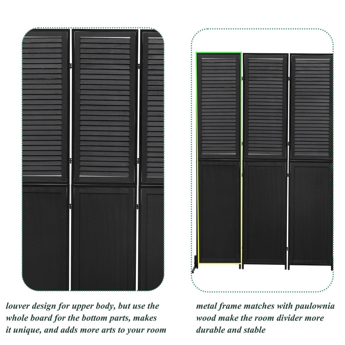 Cloisons de séparation à 3 panneaux et écran de confidentialité pliable en bois naturel, cloison de séparation de 1,8 m pour séparation de pièce