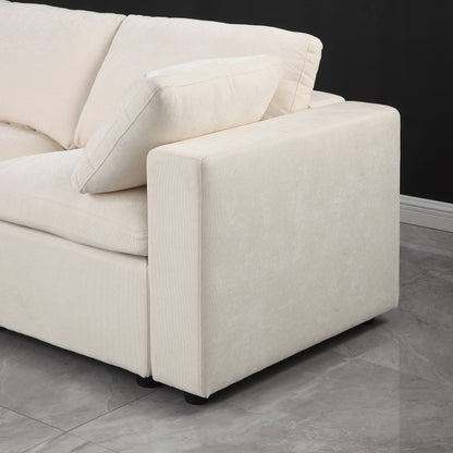 Ensemble de canapés modulaires sectionnels en chenille 3 pièces avec fauteuils sans accoudoirs et fauteuils d'angle