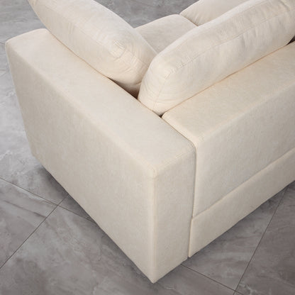 Ensemble de canapés modulaires sectionnels en chenille 3 pièces avec fauteuils sans accoudoirs et fauteuils d'angle