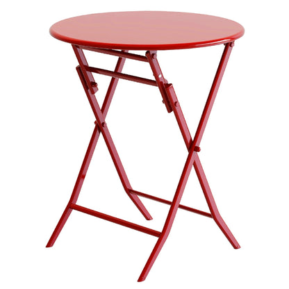 Ensemble bistro minimaliste de patio 3 pièces avec table ronde pliable et chaises - Ensemble bistro de patio 3 pièces
