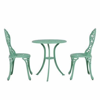Ensemble bistrot d'extérieur 3 pièces en fonte d'aluminium
