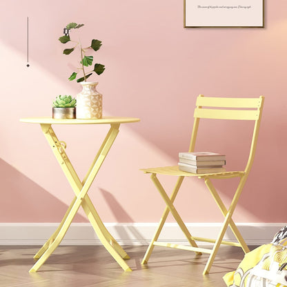 Ensemble bistro de patio 3 pièces avec table ronde pliable et chaises