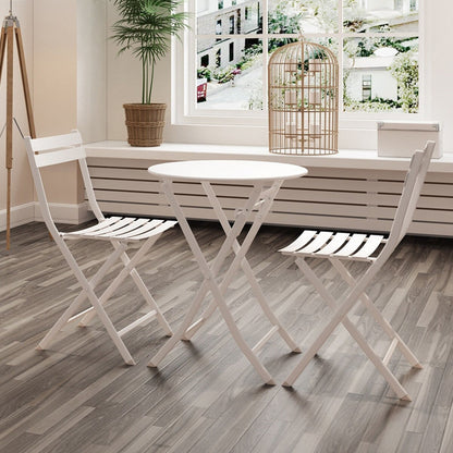 Ensemble bistro de patio 3 pièces avec table ronde pliable et chaises