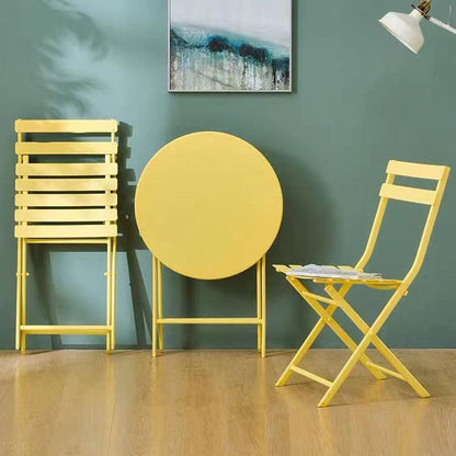 Ensemble bistro de patio 3 pièces avec table ronde pliable et chaises