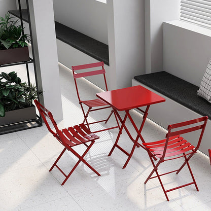 Ensemble bistrot minimaliste 3 pièces pour patio avec table carrée pliable et chaises - 3 pièces