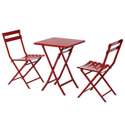 Ensemble bistrot minimaliste 3 pièces pour patio avec table carrée pliable et chaises - 3 pièces