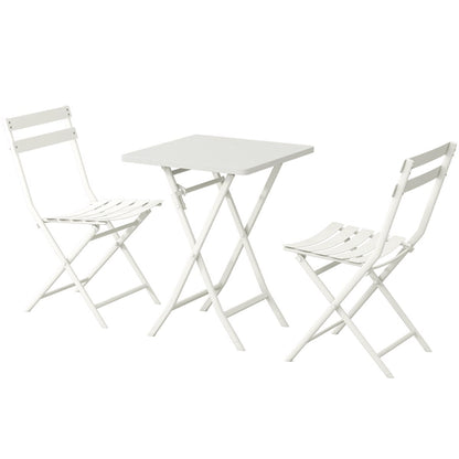 Ensemble bistrot minimaliste 3 pièces pour patio avec table carrée pliable et chaises - 3 pièces