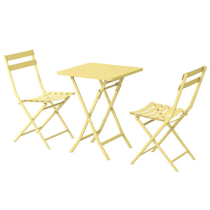 Ensemble bistrot minimaliste 3 pièces pour patio avec table carrée pliable et chaises - 3 pièces