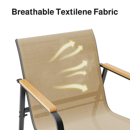 Ensemble bistrot à bascule 3 pièces, mobilier de jardin en tissu textilène, chaises à bascule pour porche