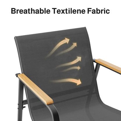 Ensemble bistrot à bascule 3 pièces, mobilier de jardin en tissu textilène, chaises à bascule pour porche