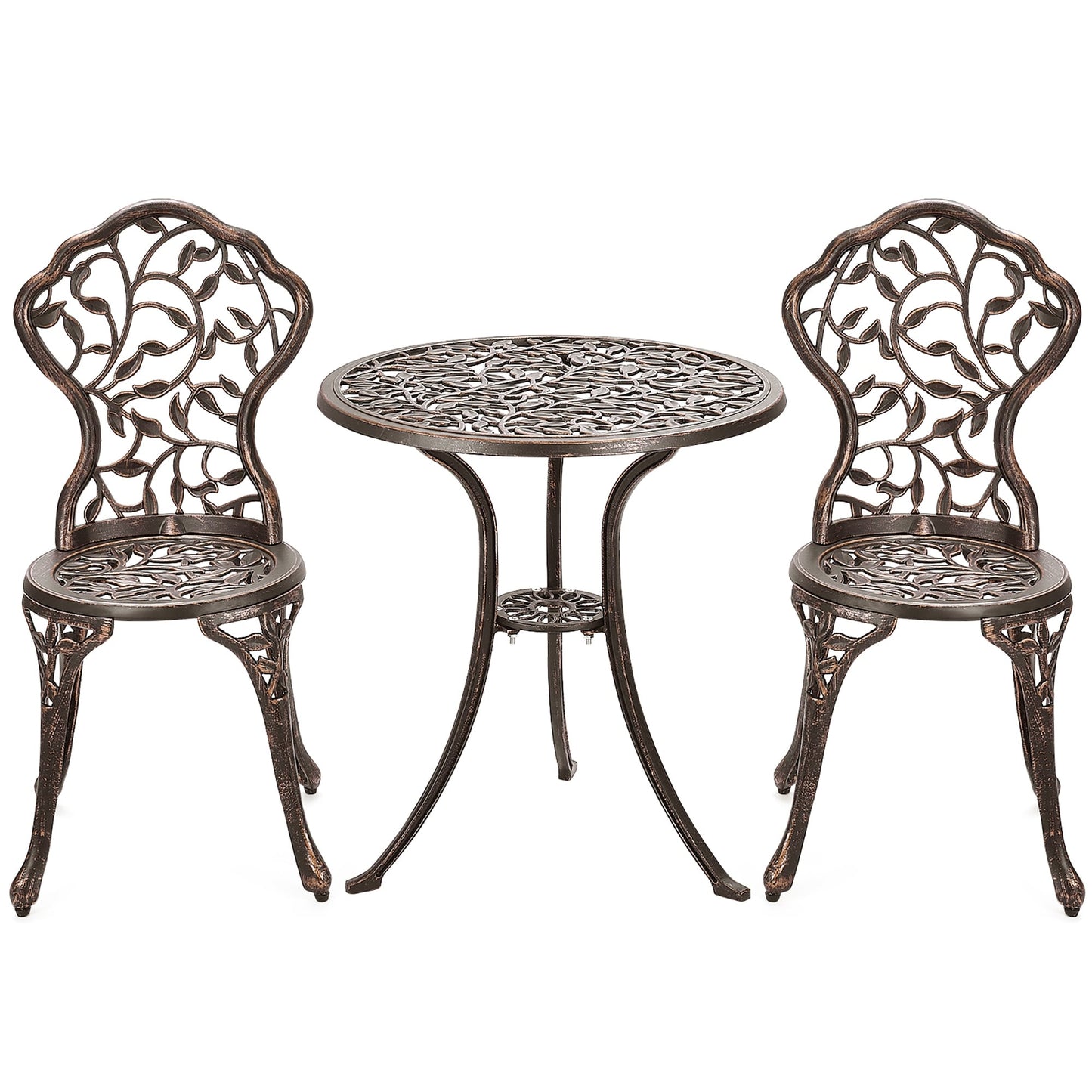 Ensemble de bistrot d'extérieur 3 pièces, ensemble de meubles de patio, table et chaises
