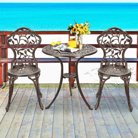 Ensemble de bistrot d'extérieur 3 pièces, ensemble de meubles de patio, table et chaises
