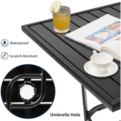 Ensemble bistrot pivotant en métal pour terrasse extérieure, 3 pièces