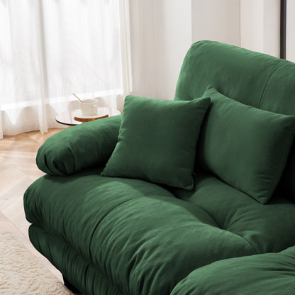 Canapé sectionnel modulaire 3 places, canapé à assise profonde, canapé nuage en forme de L avec pouf convertible pour le salon